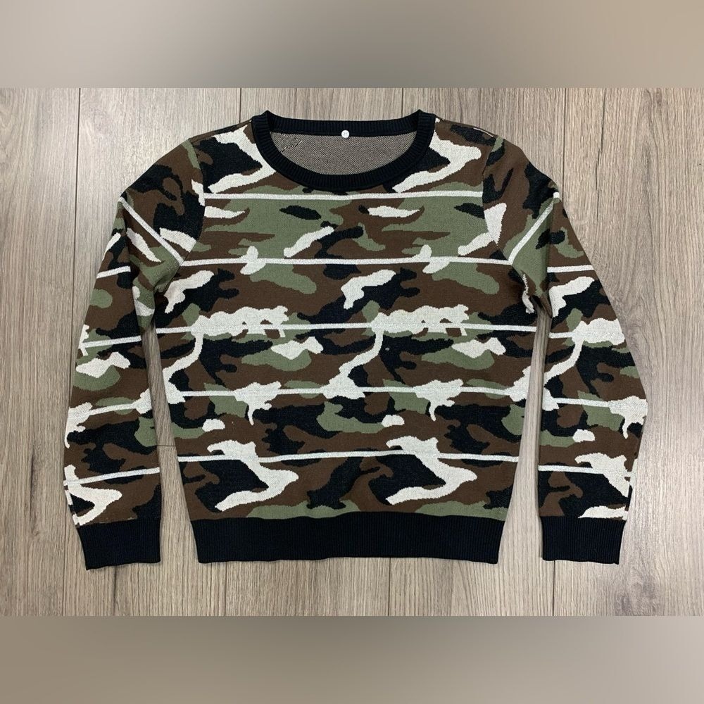 Veronica Beard Alpha Camo Jacquard Sweater Sz Small
